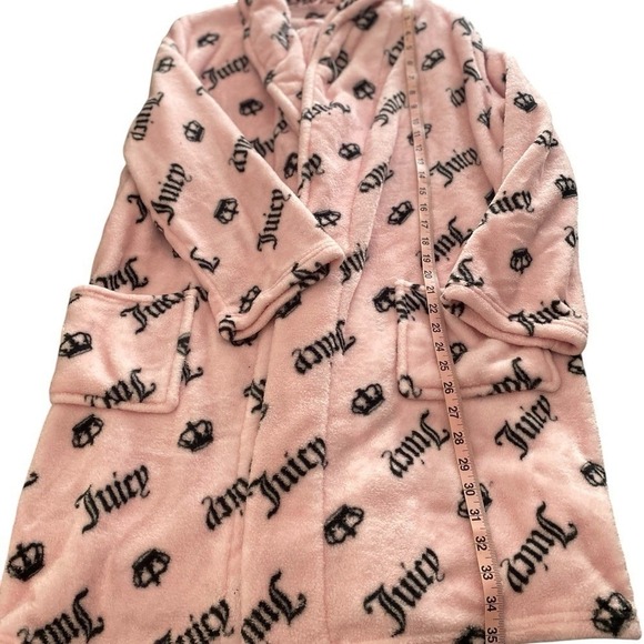 Juicy Couture Womens L/XL Soft Pink Plush Robe - Picture 4 of 5